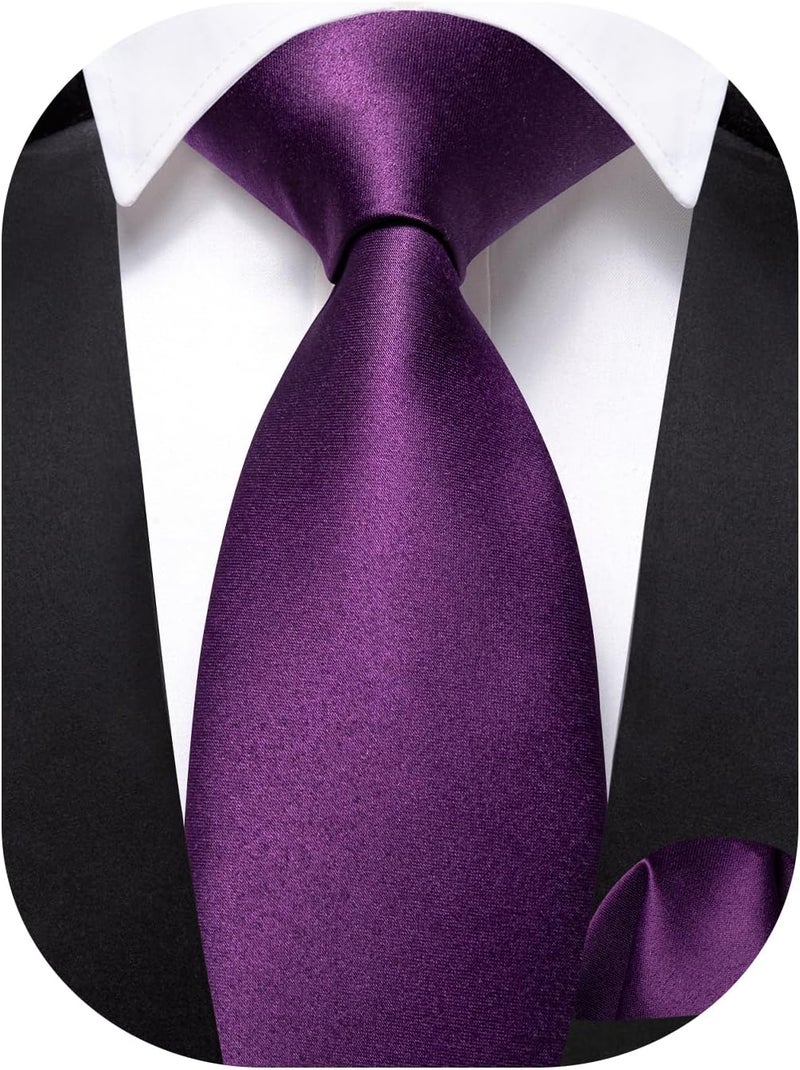 Barry.Wang Store Boys Ties Pre-Tied Satin Solid Color Kids Tie Pocket Square Set Adjustable Formal Necktie Graduation School - Image 1